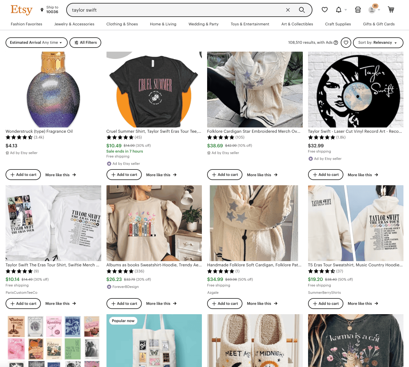 Taylor Swift Etsy Search Results